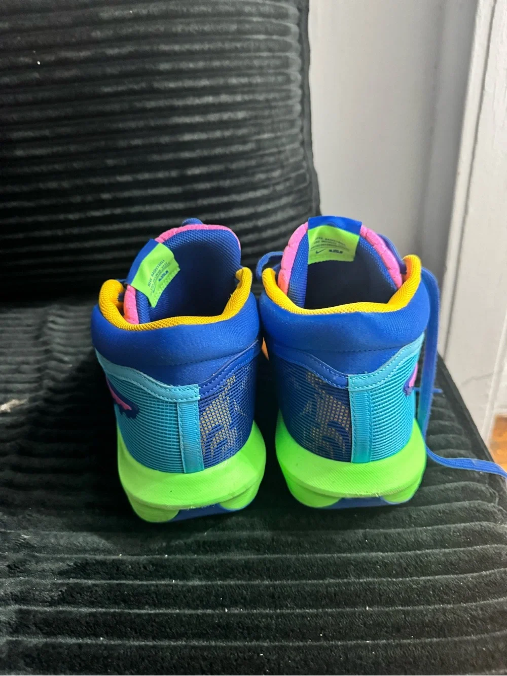 Nike Boys Multicolor Athletic Shoes - Blue/Pink/Neon Green